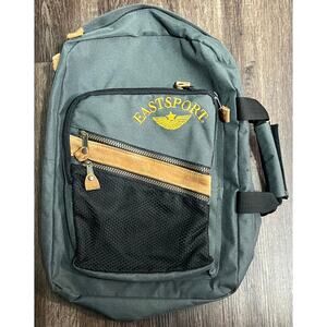 Vintage Eastsport Green Backpack with Tan Suede Details
